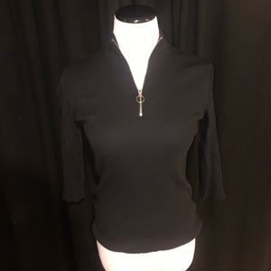 Quarter sleeve Quarter zip Top